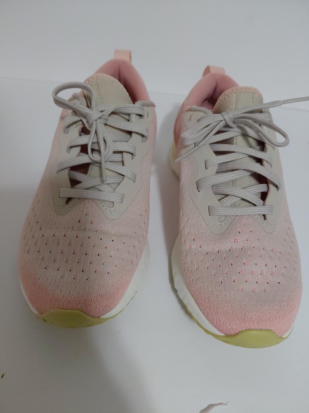 Nike Women's Pink and Light Gray Running Sneakers